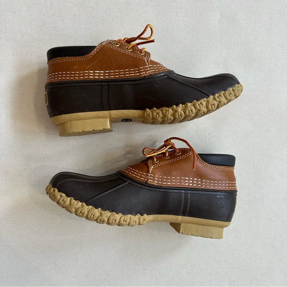 Vintage LL Bean Low Bean Boots Leather Rubber 3 Eye Insulated Size 7 - Picture 4 of 8